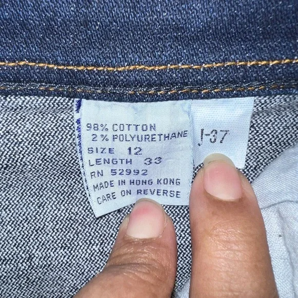 NOS Jordache Jeans Women's Size 12 x 33 Blue Denim Horse Head Hemmed Pants 52992